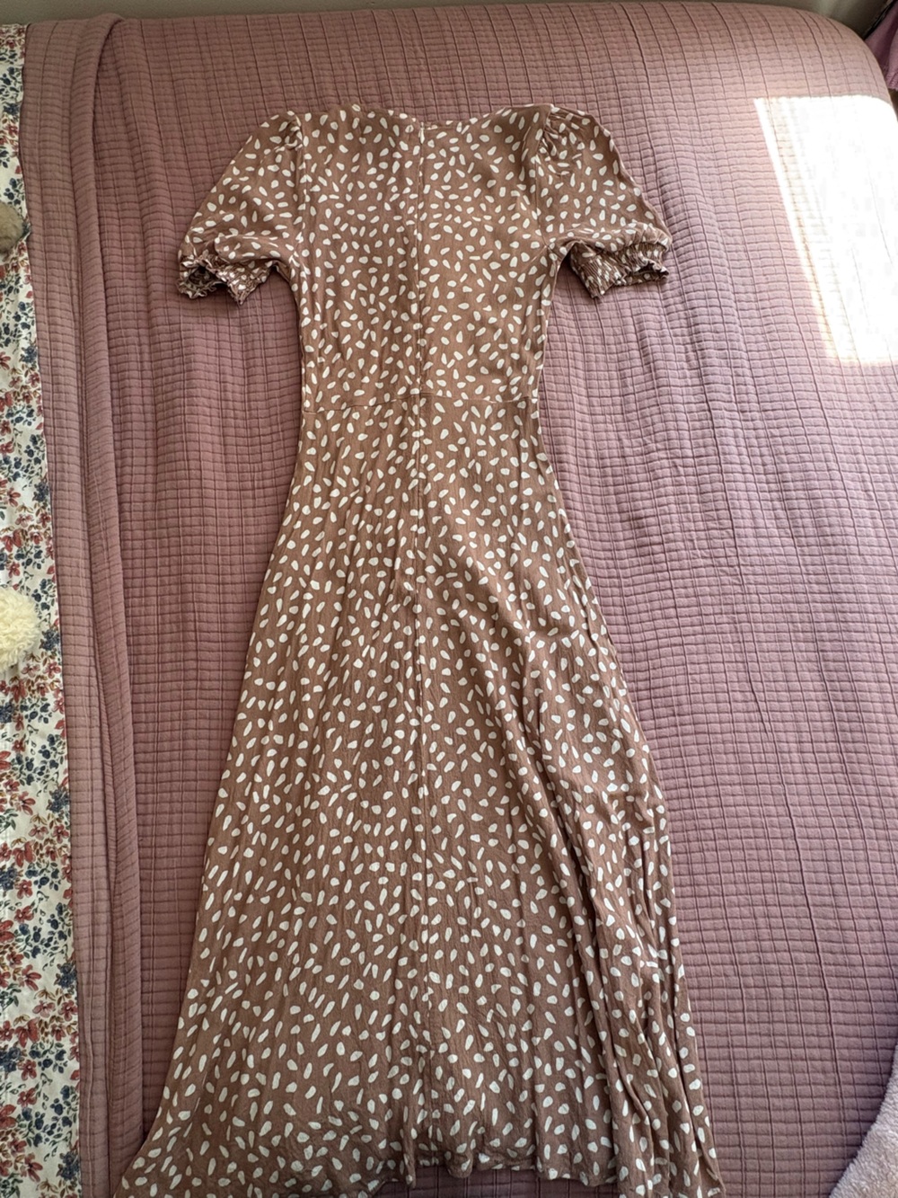 Petal & Pup Brown Maxi Dress with White Polka Dot Print - Picture 4 of 5